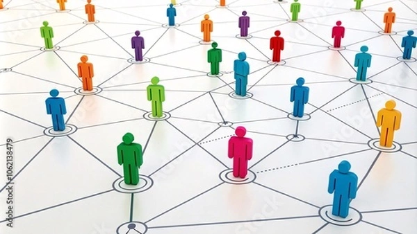 Fototapeta Interconnected Networks of Diverse Professionals and abstract connections V6