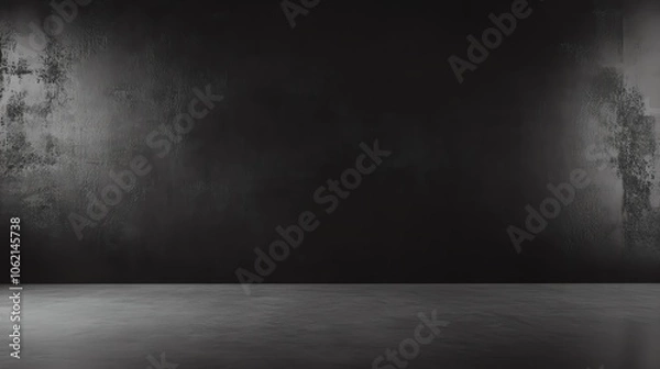 Fototapeta A dark, textured wall with subtle lighting creates a moody and atmospheric backdrop for various creative projects.