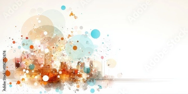 Fototapeta Abstract Colorful Background with Urban Elements