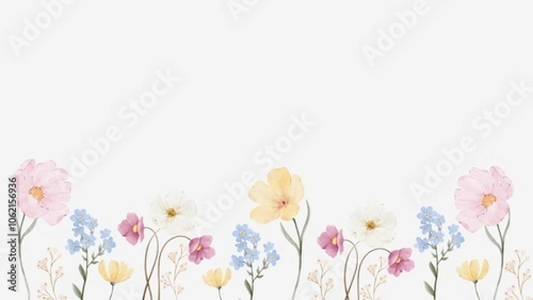 Obraz spring flowers border