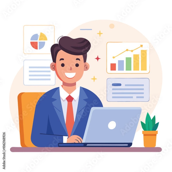 Obraz vector show a realistic single british business person