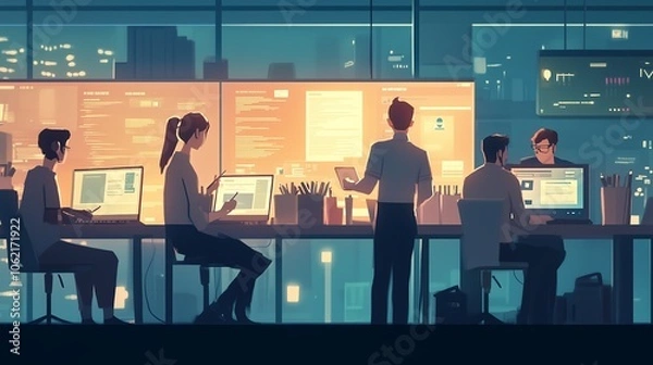 Fototapeta IT会社のオフィス