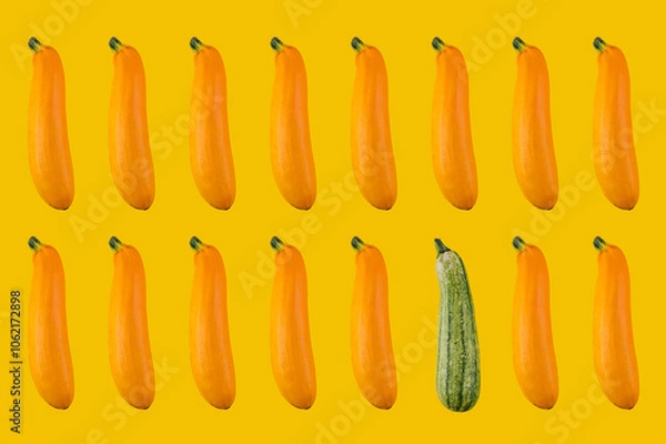 Fototapeta Vibrant arrangement of yellow squash and zucchini