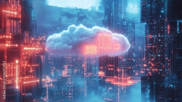 Fototapeta クラウドサービスイメージ画像