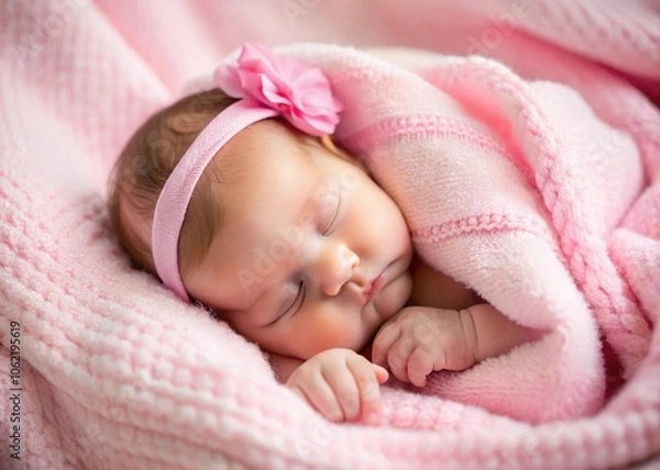 Fototapeta newborn baby sleeping peacefully generative ai