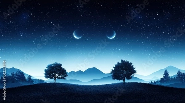 Fototapeta A panoramic view of a clear night sky filled with countless stars, showcasing the vastness and beauty of the cosmos.