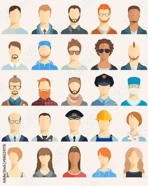 Obraz Set of avatar icons.