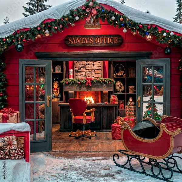 Fototapeta Santa Claus Office at Santa Claus Village in Rovaniemi in Lapland in Finland.
