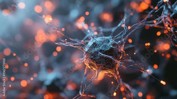 Fototapeta Neural network 3D illustration
