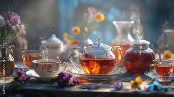 Fototapeta black tea web site landing page image
