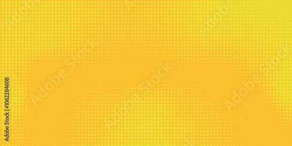 Fototapeta Yellow side hatch with halftone effect. Vintage pop art retro vector illustration