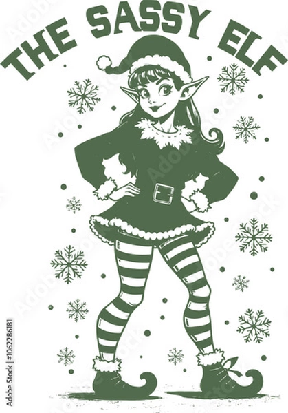 Obraz I'm the Sassy Elf SVG fun design for Christmas