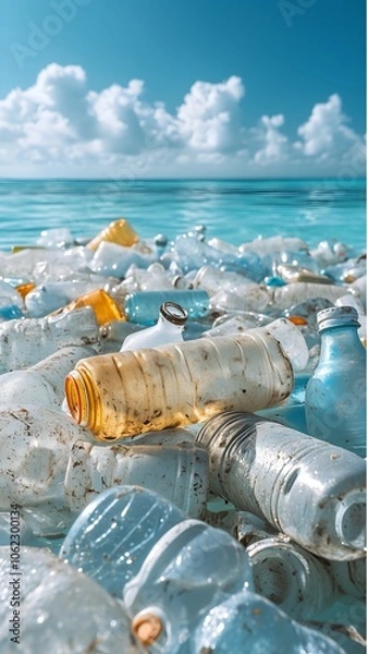 Obraz Plastic Waste Floating in Ocean Waters