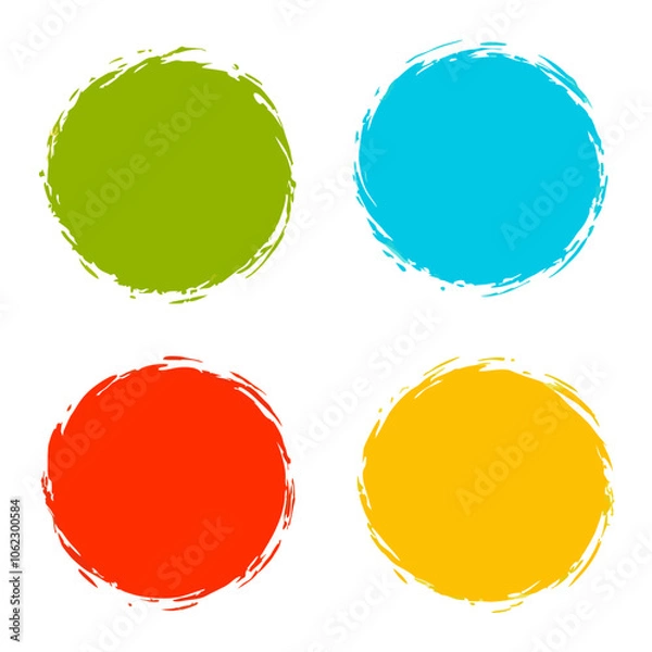 Fototapeta Set of circle brush stoke backgrounds Vector illustration (3)