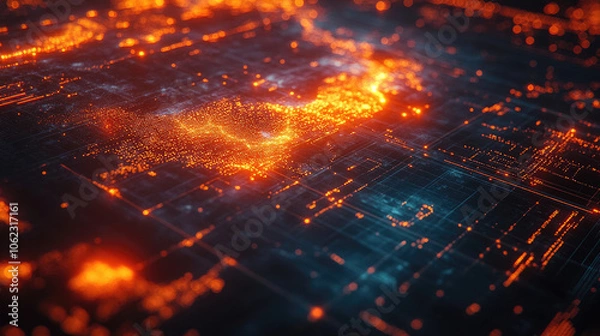 Obraz Global Network: Interconnected World