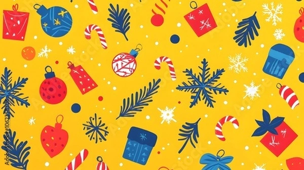 Fototapeta Christmas bright burst patterns inspired by fireworks