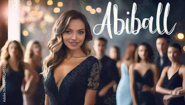 Obraz Junge Frau auf einem Abschlussball