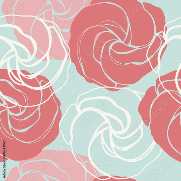 Obraz Beautiful endless pattern with cute roses