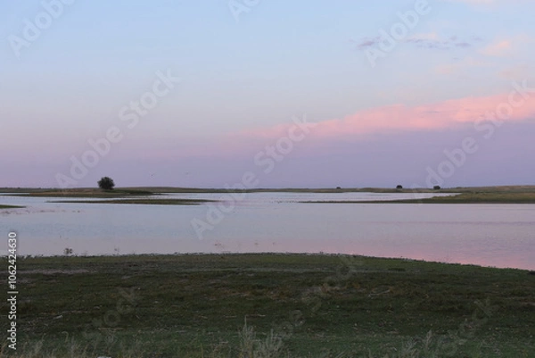Obraz sunset on the lake