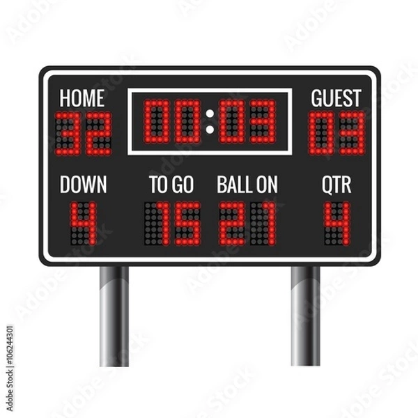 Fototapeta American football vector scoreboard