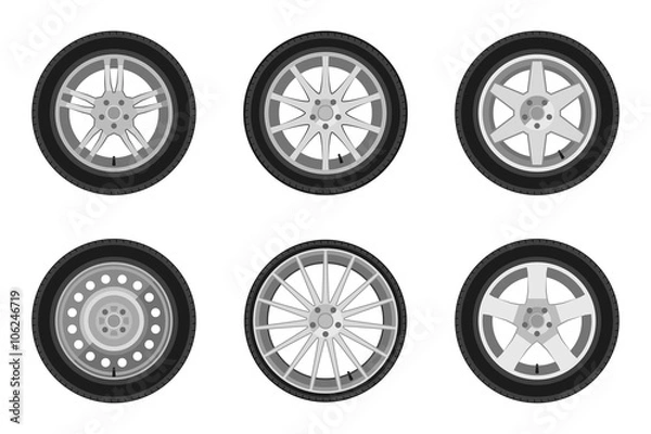 Obraz Zestaw kół samochodowych.