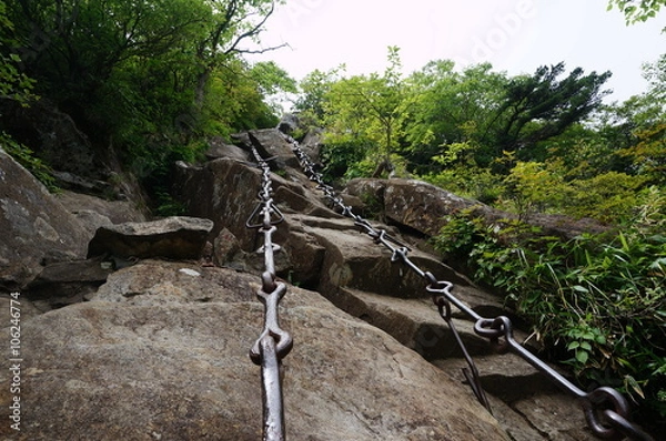 Obraz 石鎚山の鎖場