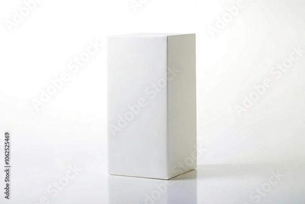 Fototapeta White tall rectangle blank box isolated on white background