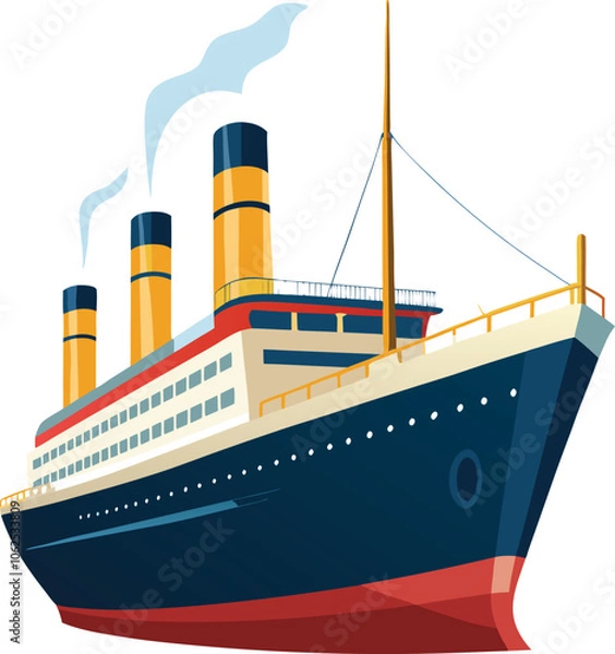 Obraz titanic ship on white background