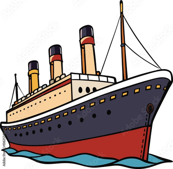 Obraz titanic ship on white background