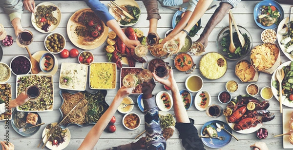 Fototapeta Friends Happiness Enjoying Dinning Eating Concept