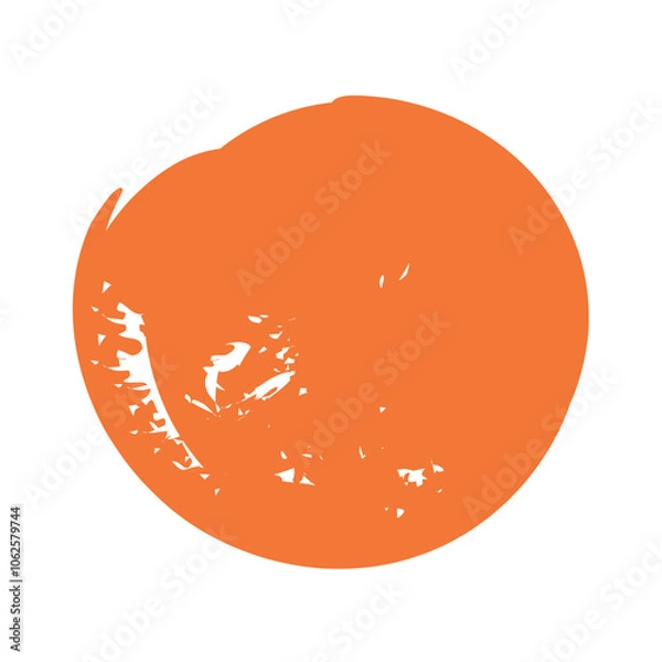 Obraz orange circle geometric figures painted style