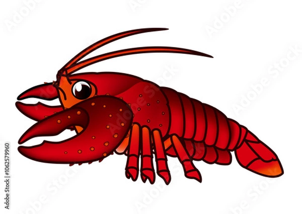 Obraz アメリカザリガニ　かわいい　イラスト