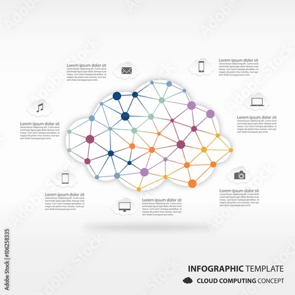 Fototapeta cloud computing infographic vector