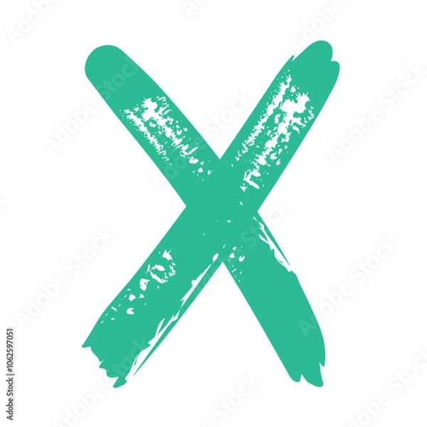 Obraz green x geometric figures painted style