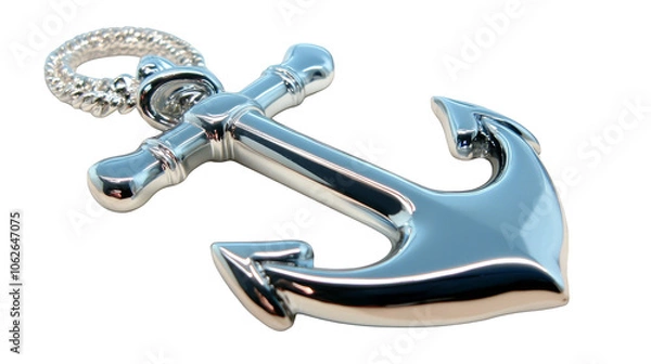 Fototapeta Anchor against vibrant plaid background, a nautical symbol of hope and stability in maritime design