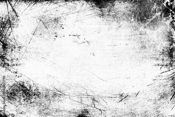 Obraz Abstract grunge texture effect, scratch and dust particle grain on white background. Dirt overlay or screen effect use for grunge and vintage image style