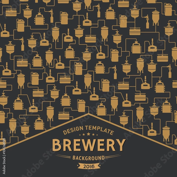 Obraz Card template with beer brewery element. Vector