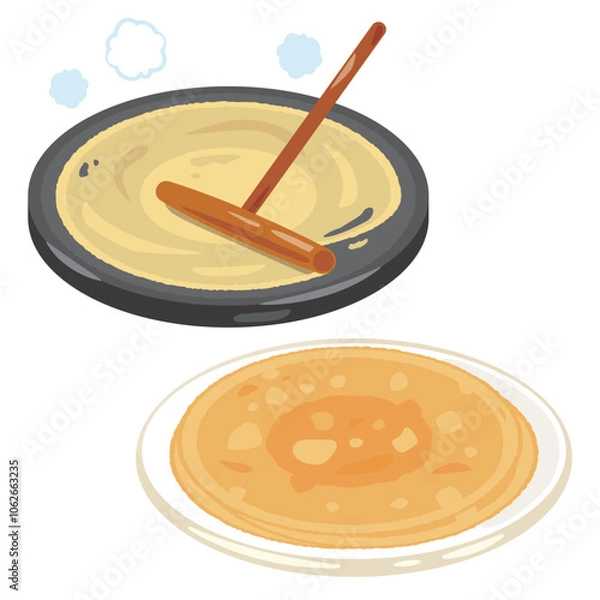 Obraz 焼かれるクレープ生地