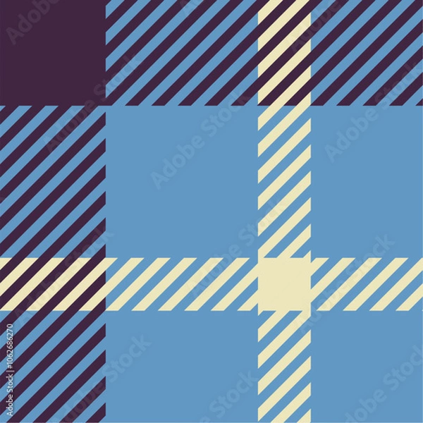 Obraz Blue Plaid Seamless Pattern Design Template