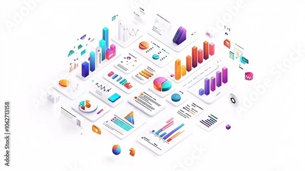 Fototapeta Explore the power of double-exposure in modern digital marketing dashboards with a sleek interface for data visualization