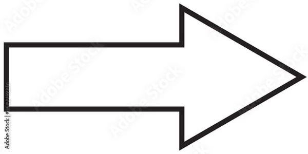 Fototapeta Long Black Arrow, Pointer for Indicating Direction.