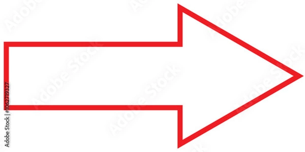Fototapeta Long Red Arrow, Pointer for Indicating Direction.