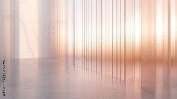 Fototapeta Delicate, translucent glass with gentle reeded patterns, evoking simplicity and sophistication.