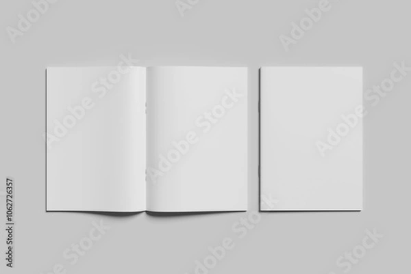 Fototapeta Blank A4 magazine brochure for mockup - 3D rendering