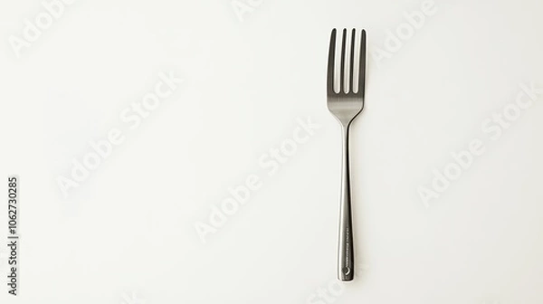 Obraz Simple Silver Fork on White Background