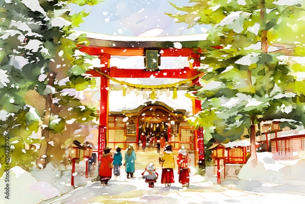 Obraz 初詣の風景