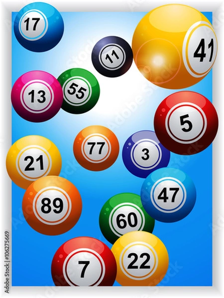 Obraz Bingo balls over portrait panel