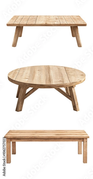 Obraz wooden table isolated on transparent background