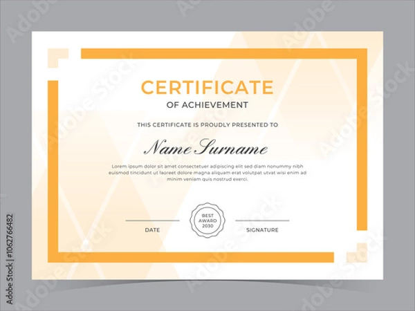 Fototapeta Modern Certificate Template Vector Design. Achivement certificate or diploma design
