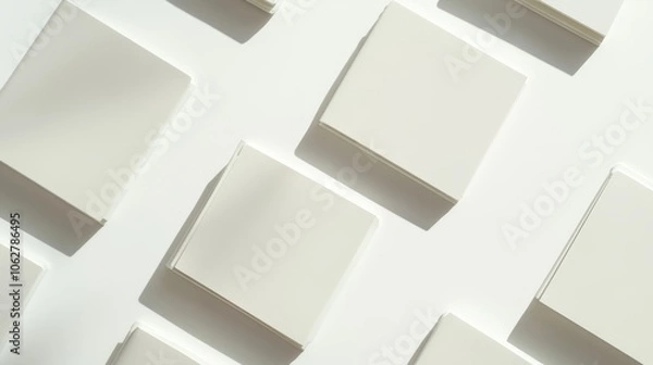 Obraz Digital notepads on a clean white background with sharp shadows to emphasize the writing technology